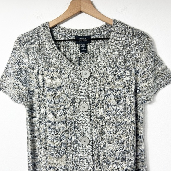 LOULOU XL GREY SHORT SLEEVE WOMEN SWEATER WITH BUTTONS SIZE XL BRAND NEW W/TAG - Picture 2 of 7